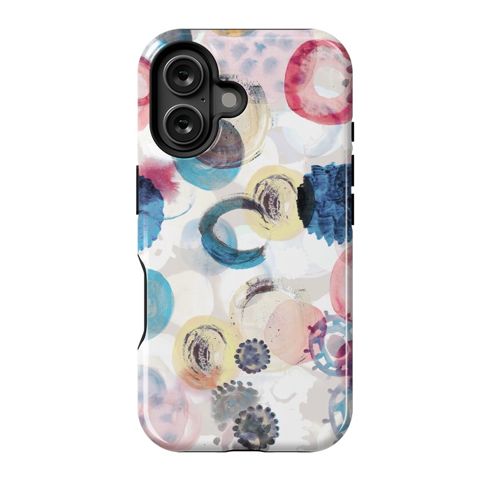 iPhone 16 StrongFit Watercolour playful spots abstract pattern by Oana 