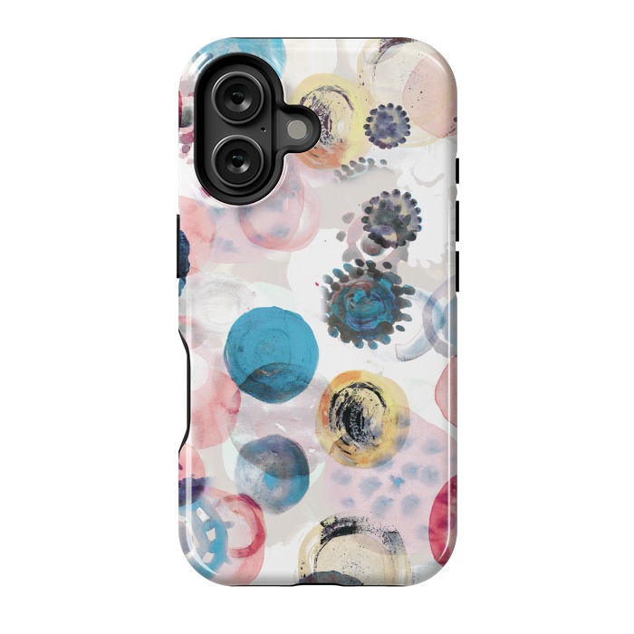 iPhone 16 StrongFit Colorful painted spots by Oana 