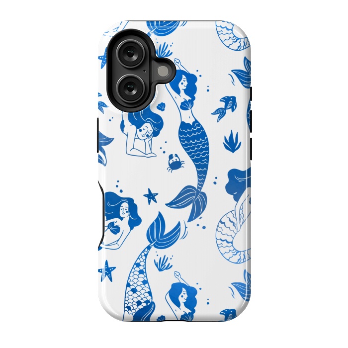 iPhone 16 StrongFit blue mermaid pattern by MALLIKA