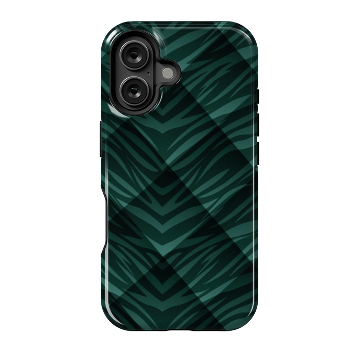 iPhone 16 StrongFit green animal print by MALLIKA