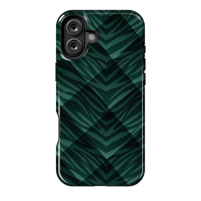 iPhone 16 Plus StrongFit green animal print by MALLIKA