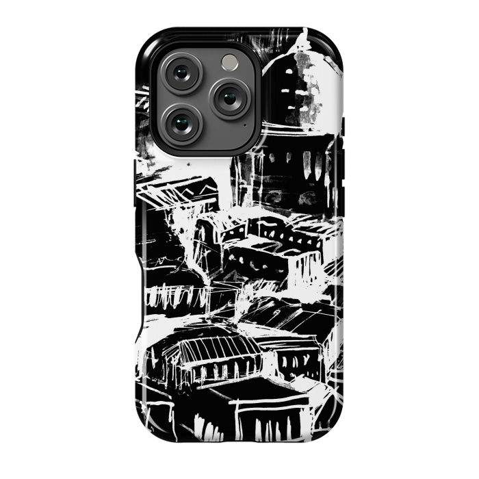 iPhone 16 Pro StrongFit Venice Italian cityscape white ink sketch by Oana 