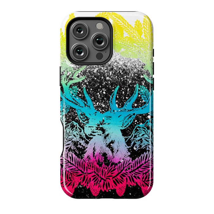 iPhone 16 Pro Max StrongFit Gradient reindeer and pine leaves illustration by Oana 