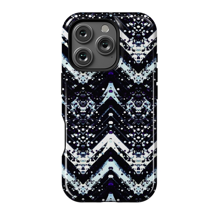 iPhone 16 Pro StrongFit Snowy mountains zigzag ethnic pattern by Oana 