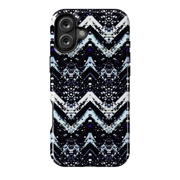 iPhone 16 Plus StrongFit Snowy mountains zigzag ethnic pattern by Oana 