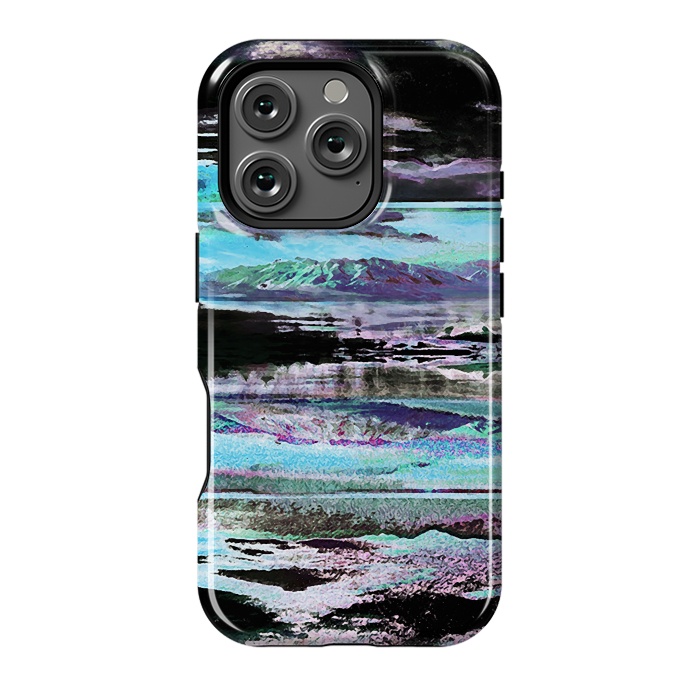 iPhone 16 Pro StrongFit Stylised blue purple mountain landscape by Oana 