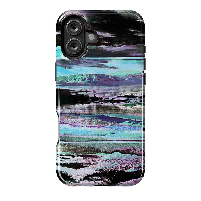 iPhone 16 Plus StrongFit Stylised blue purple mountain landscape by Oana 