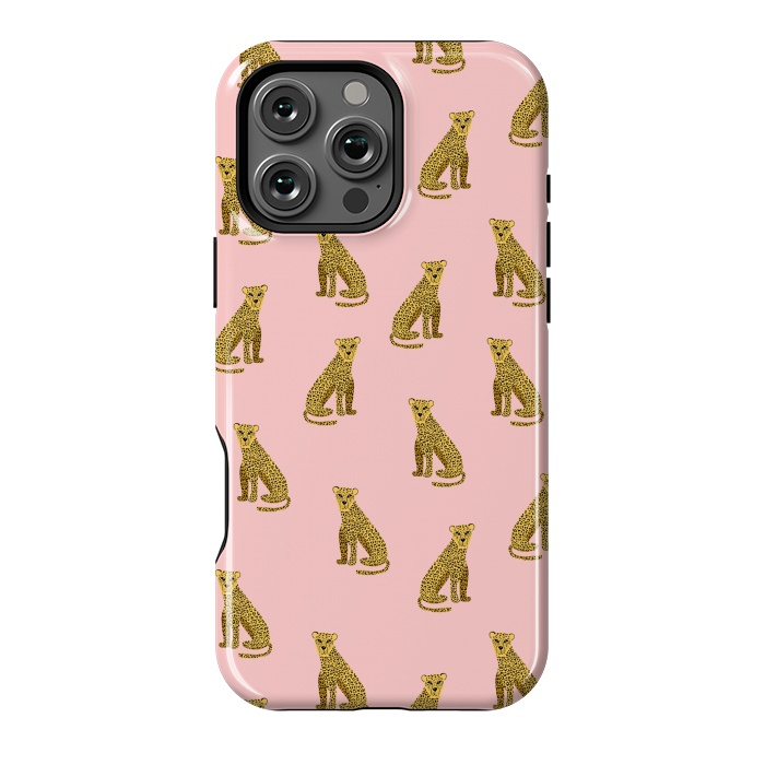 iPhone 16 Pro Max StrongFit Leopard. Pink pattern by Julia Badeeva