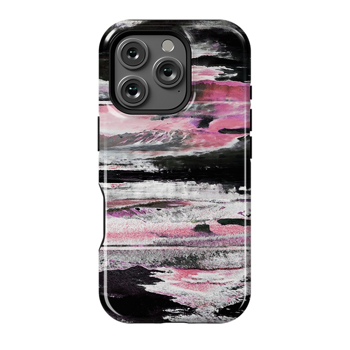 iPhone 16 Pro StrongFit Faded pink mountain sunset landscape by Oana 