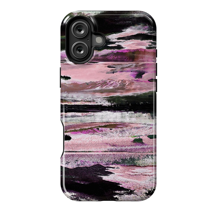 iPhone 16 Plus StrongFit Faded pink mountain sunset landscape by Oana 