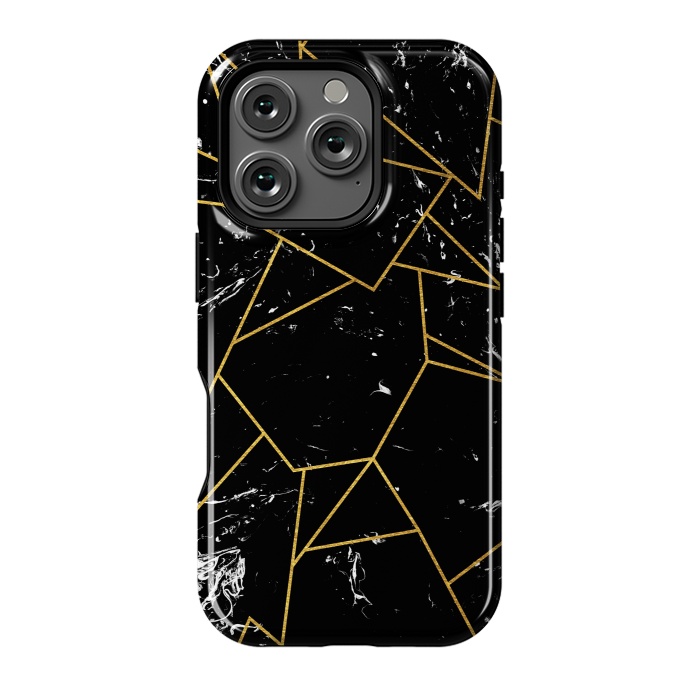 iPhone 16 Pro StrongFit Black marble by Julia Badeeva