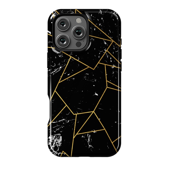 iPhone 16 Pro Max StrongFit Black marble by Julia Badeeva