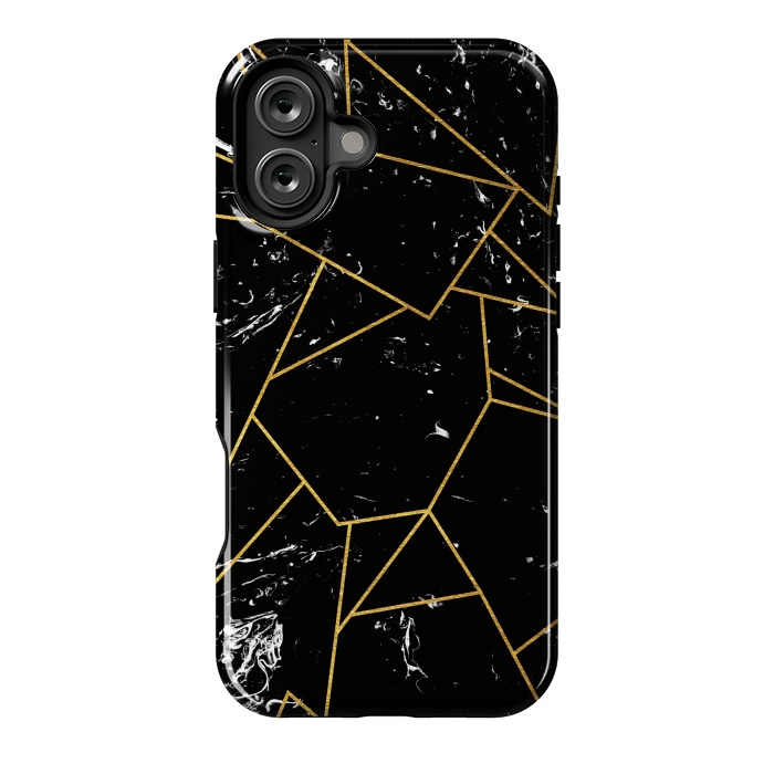 iPhone 16 Plus StrongFit Black marble by Julia Badeeva