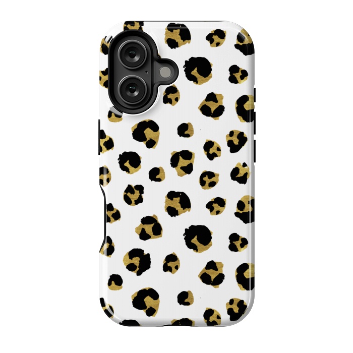 iPhone 16 StrongFit Leopard. Black and gold by Julia Badeeva