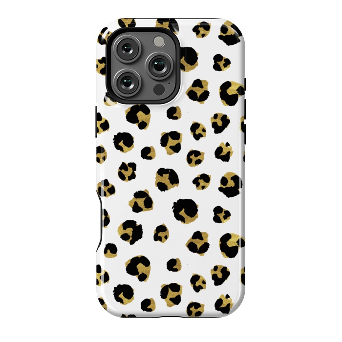 iPhone 16 Pro Max StrongFit Leopard. Black and gold by Julia Badeeva