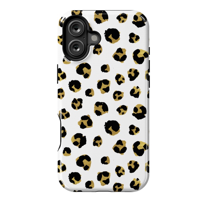 iPhone 16 Plus StrongFit Leopard. Black and gold by Julia Badeeva