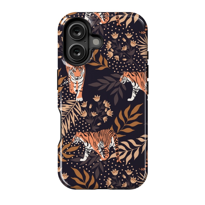 iPhone 16 StrongFit Tigers. Purple pattern by Julia Badeeva