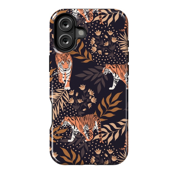 iPhone 16 Plus StrongFit Tigers. Purple pattern by Julia Badeeva