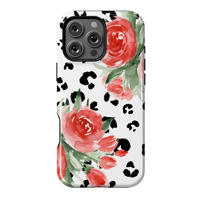 iPhone 16 Pro Max StrongFit Roses and leopard by Julia Badeeva