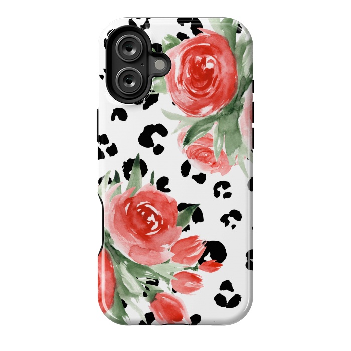 iPhone 16 Plus StrongFit Roses and leopard by Julia Badeeva