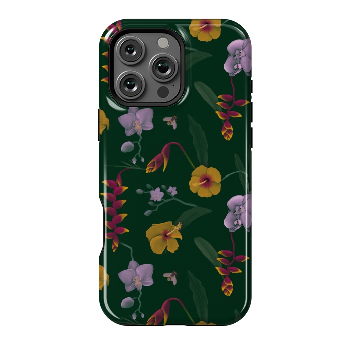 iPhone 16 Pro Max StrongFit Heliconia & Hibiscus by Tishya Oedit