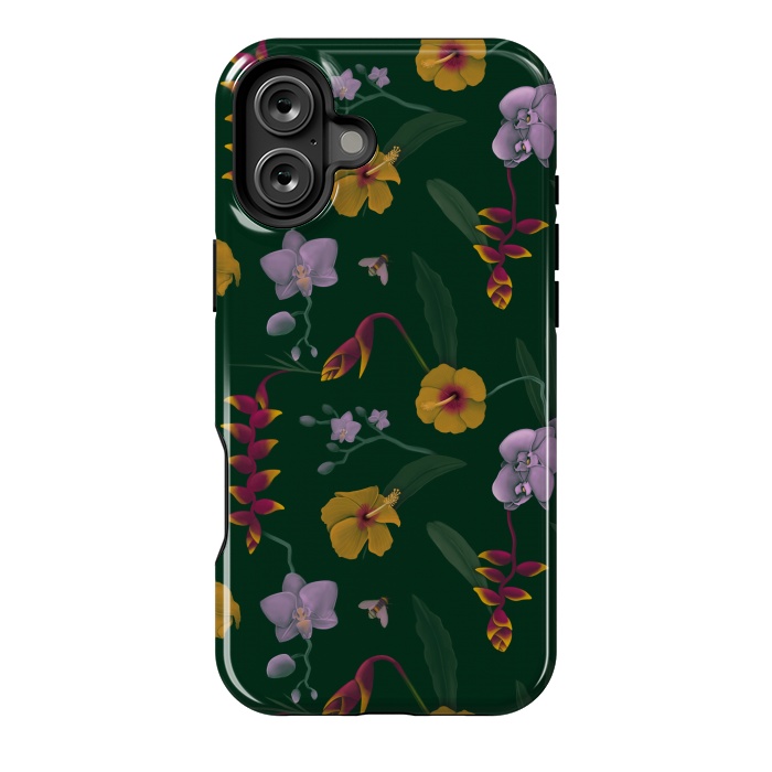 iPhone 16 Plus StrongFit Heliconia & Hibiscus by Tishya Oedit