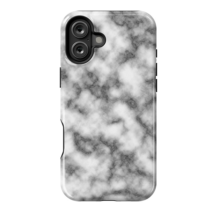 iPhone 16 Plus StrongFit Black and White Marble Texture by Julie Erin Designs