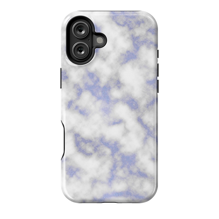 iPhone 16 Plus StrongFit Blue and White Marble Texture by Julie Erin Designs