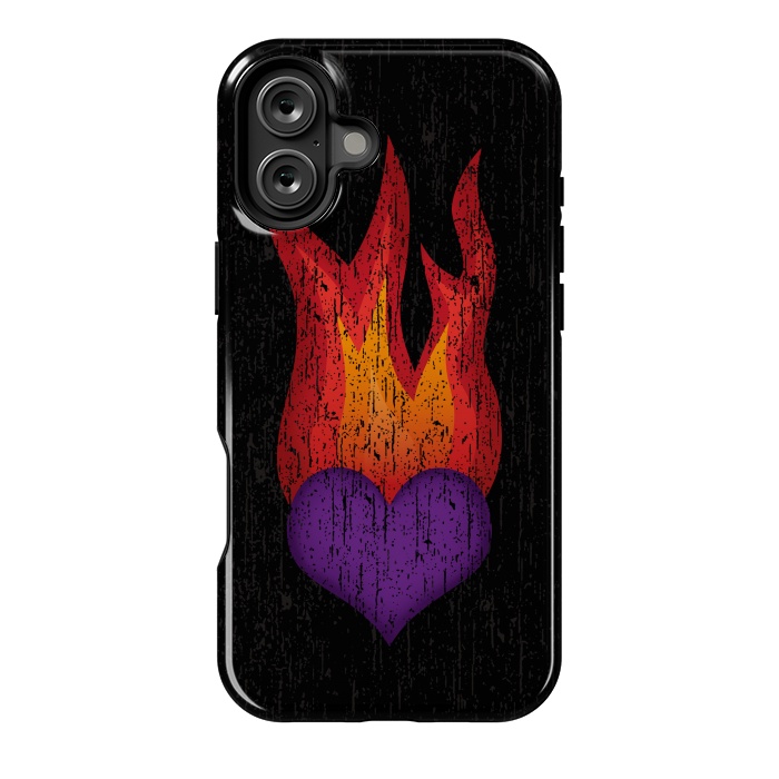 iPhone 16 Plus StrongFit Heart on Fire by Majoih