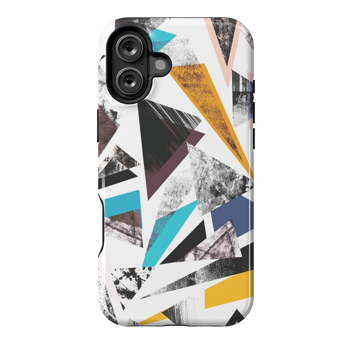 iPhone 16 Plus StrongFit Colorful textured triangles by Oana 