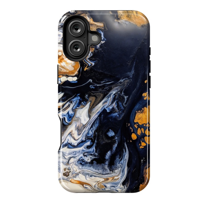 iPhone 16 Plus StrongFit Black and golden abstract painting  by Winston