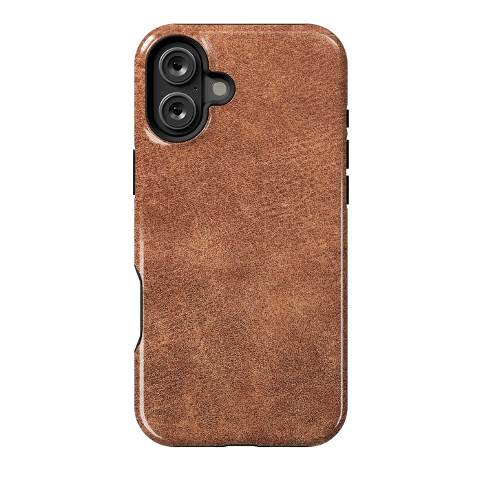 iPhone 16 Plus StrongFit Brown leather texture  by Winston