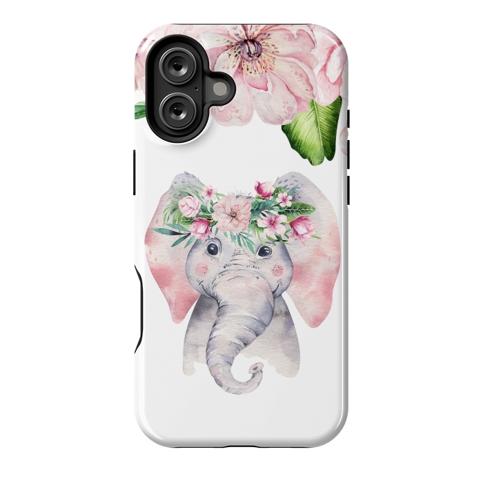 iPhone 16 Plus StrongFit Flower Elephant by  Utart