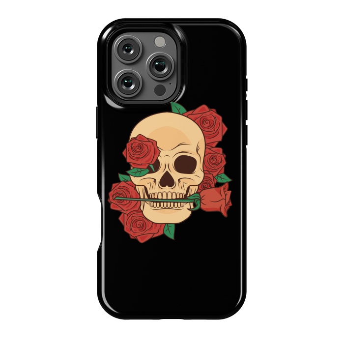 iPhone 16 Pro Max StrongFit RED ROSE SKULL BABY by MALLIKA