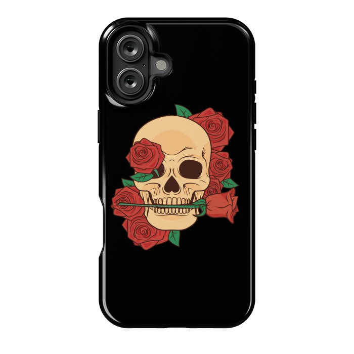 iPhone 16 Plus StrongFit RED ROSE SKULL BABY by MALLIKA