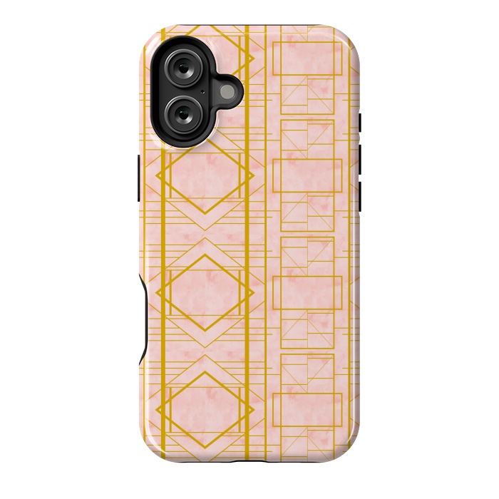 iPhone 16 Plus StrongFit Art Deco Blush by Uma Prabhakar Gokhale