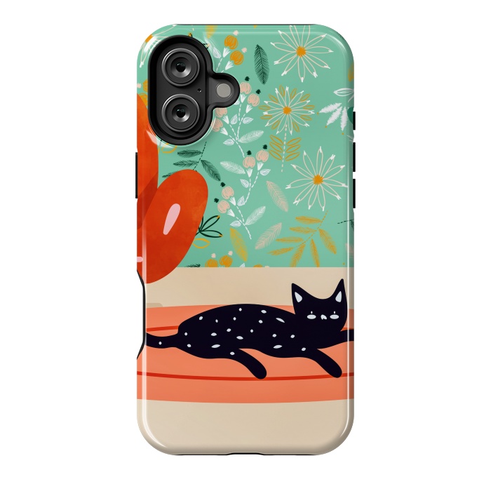 iPhone 16 Plus StrongFit Boho Cat by Uma Prabhakar Gokhale