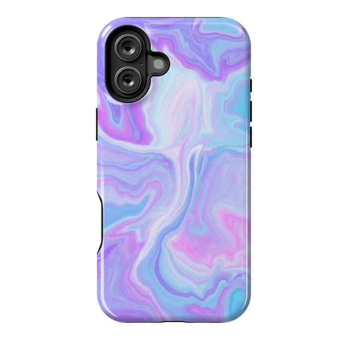 iPhone 16 Plus StrongFit Blue pink purple marble by Jms