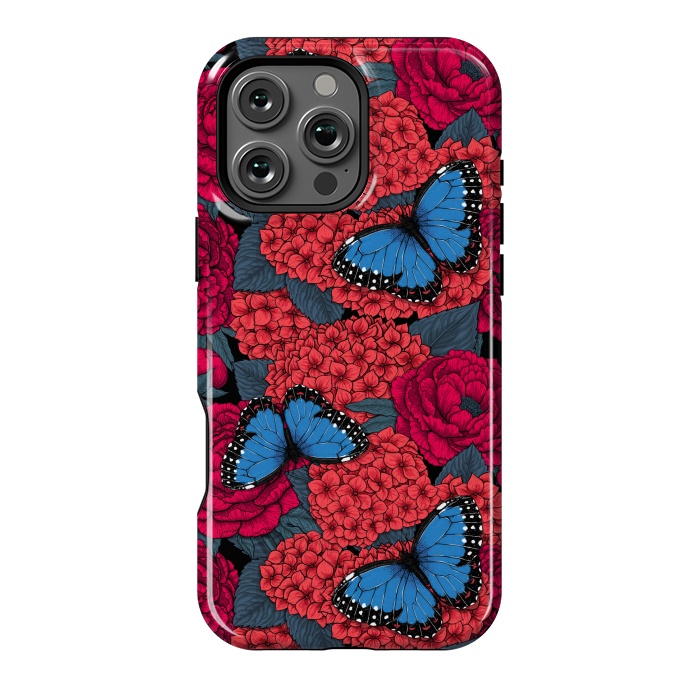 iPhone 16 Pro Max StrongFit Blue morpho garden by Katerina Kirilova