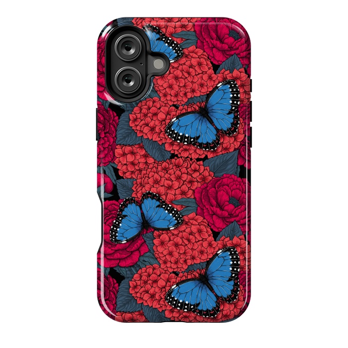 iPhone 16 Plus StrongFit Blue morpho garden by Katerina Kirilova