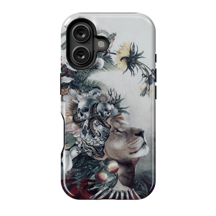 iPhone 16 StrongFit Lion and Skulls by Riza Peker