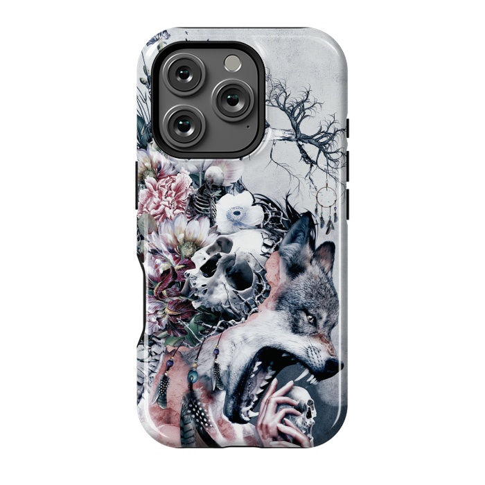 iPhone 16 Pro StrongFit Wolf and Skulls by Riza Peker