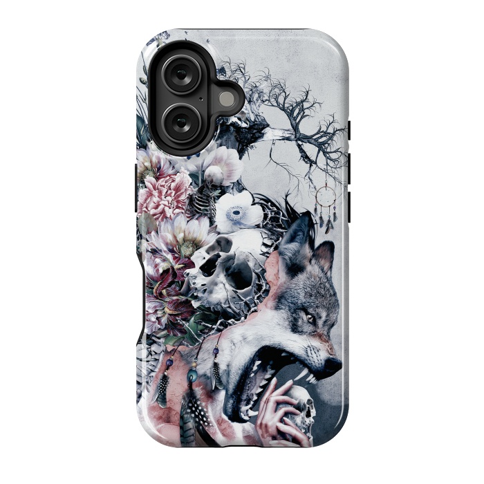 iPhone 16 StrongFit Wolf and Skulls by Riza Peker