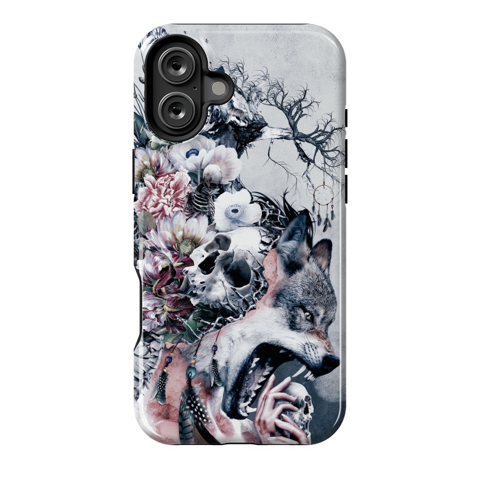 iPhone 16 Plus StrongFit Wolf and Skulls by Riza Peker