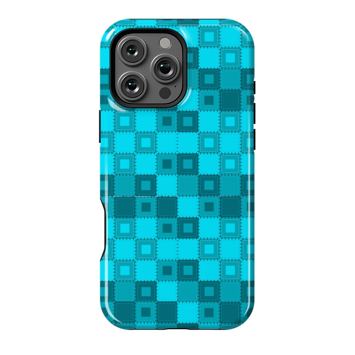 iPhone 16 Pro Max StrongFit blue patchwork by MALLIKA