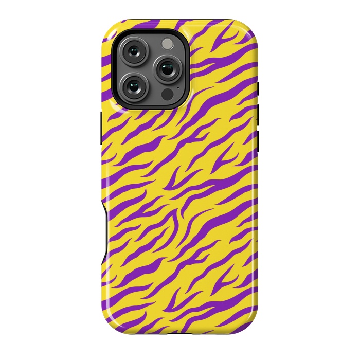 iPhone 16 Pro Max StrongFit PURPLE YELLOW ANIMAL PRINT by MALLIKA