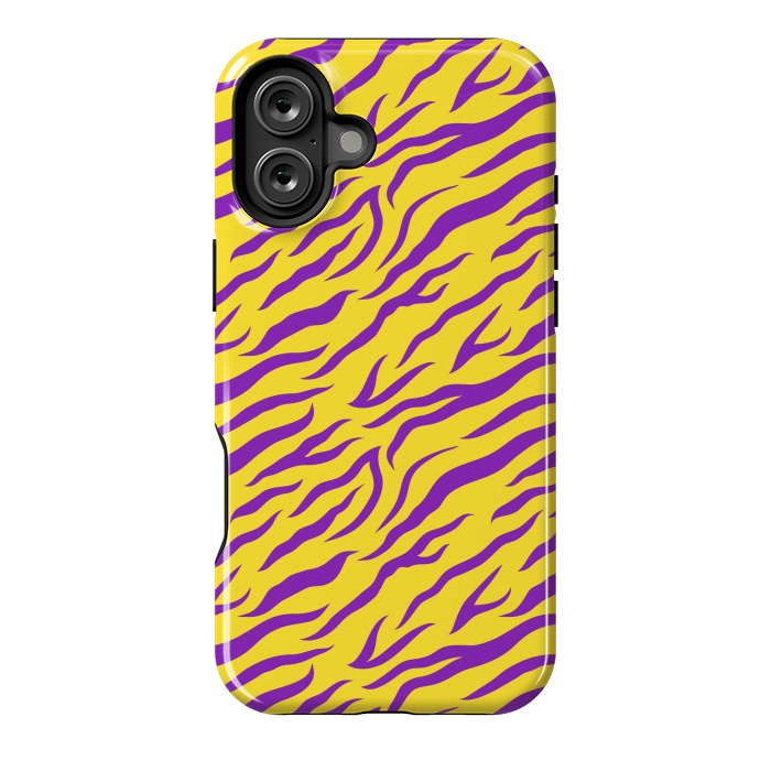 iPhone 16 Plus StrongFit PURPLE YELLOW ANIMAL PRINT by MALLIKA