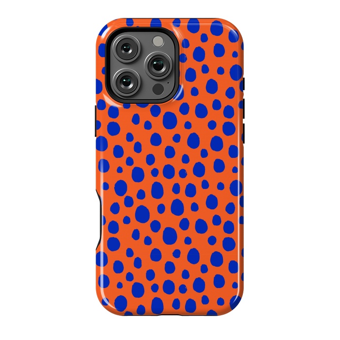 iPhone 16 Pro Max StrongFit blue orange animal print by MALLIKA