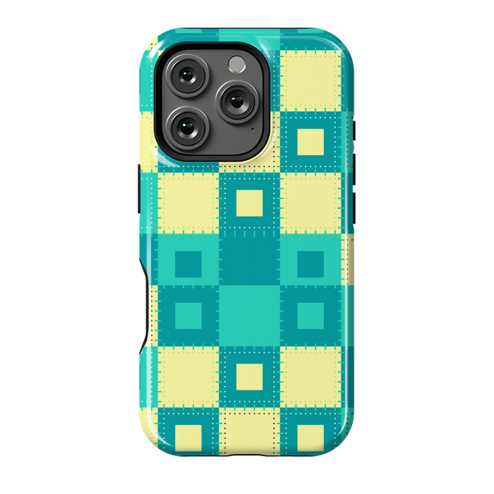 iPhone 16 Pro StrongFit blue yellow patchwork by MALLIKA