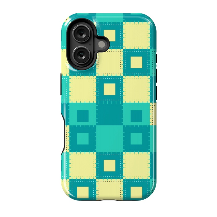 iPhone 16 StrongFit blue yellow patchwork by MALLIKA